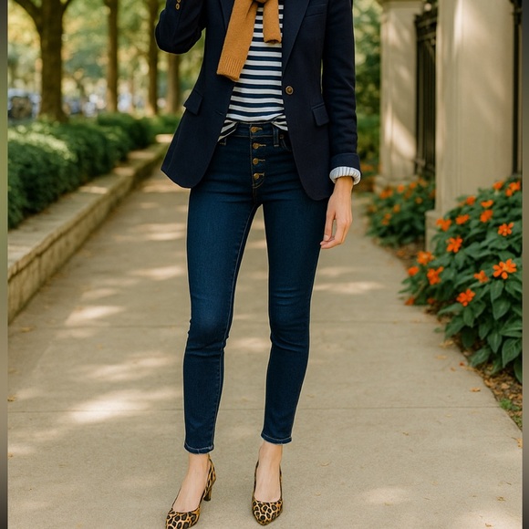 J Crew Button Fly High Rise Skinny Jeans Excellent Size 29 - Picture 1 of 9